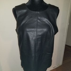 Faux leather and lace top